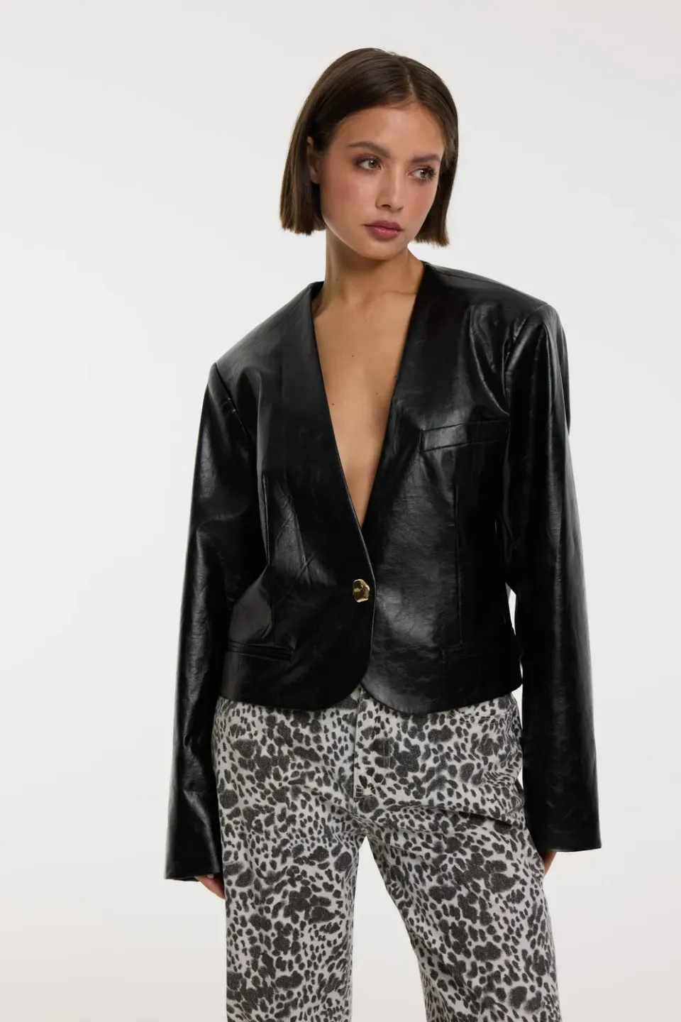 Amiek Refined MEA blazer zwart getailleerd