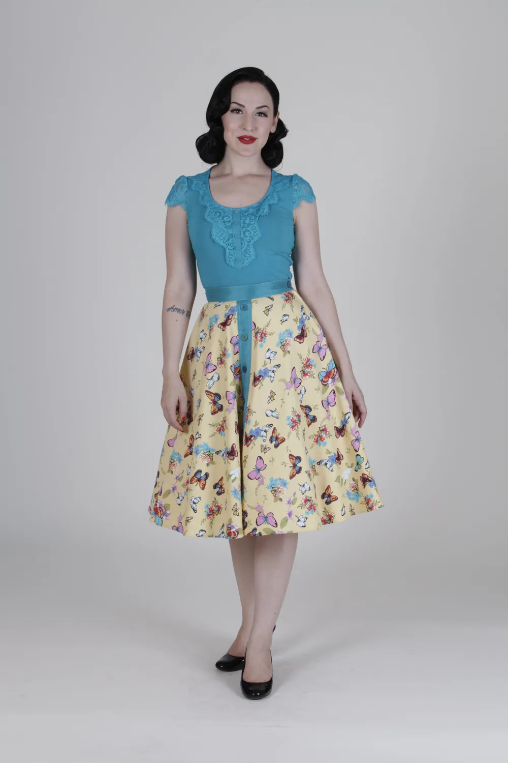 Tatyana Monica blouse turquoise XS kanten top