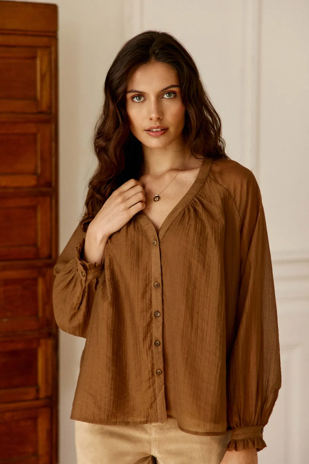 La Petite Etoile Bertino blouse camel wijd