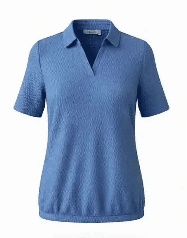 Seniorenkleding Bobby poloshirt groen viscose 3/4 mouw