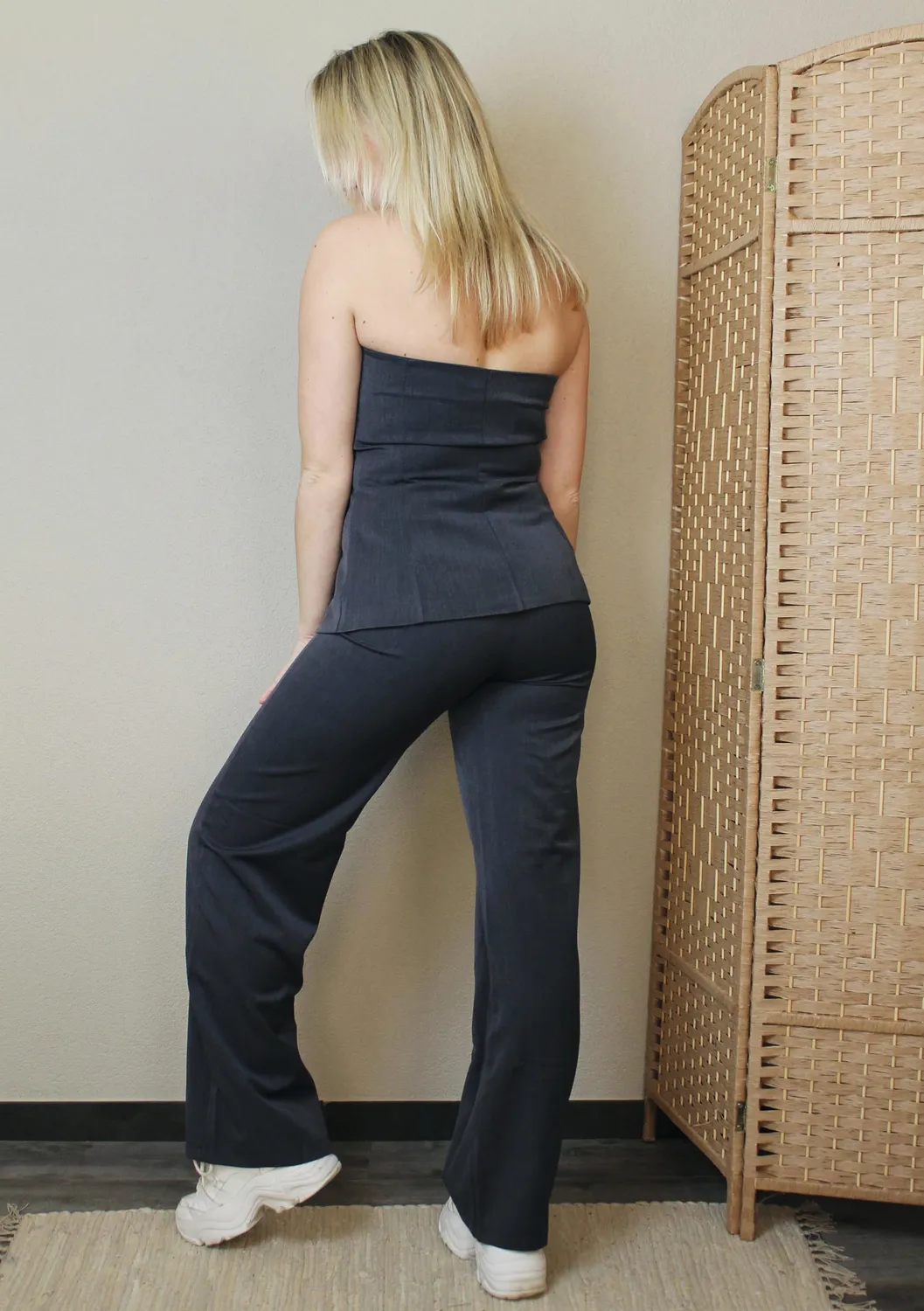LOVEDRUNKY Sasha pantalon donkergrijs straight