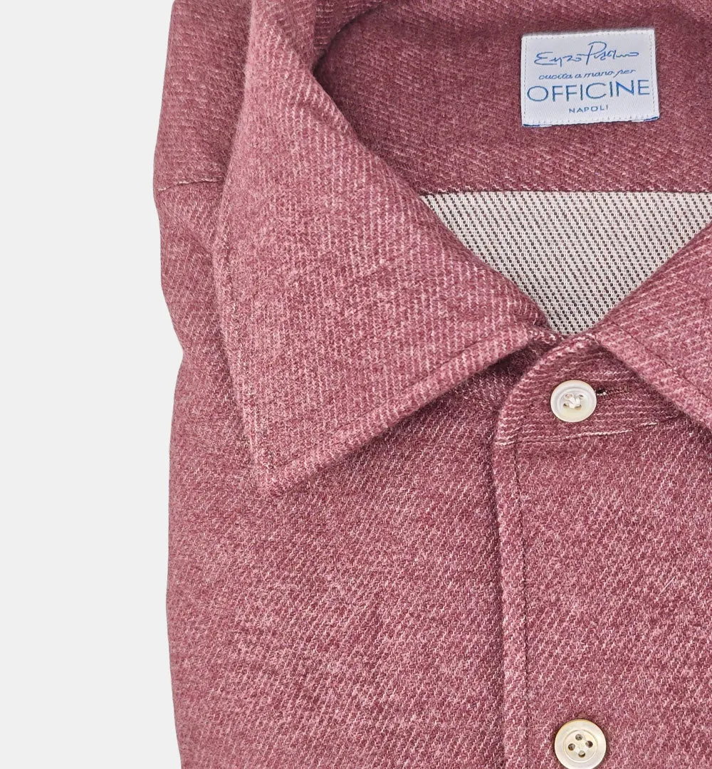 Officine Napoli 127 Sergio overhemd bordeaux katoen