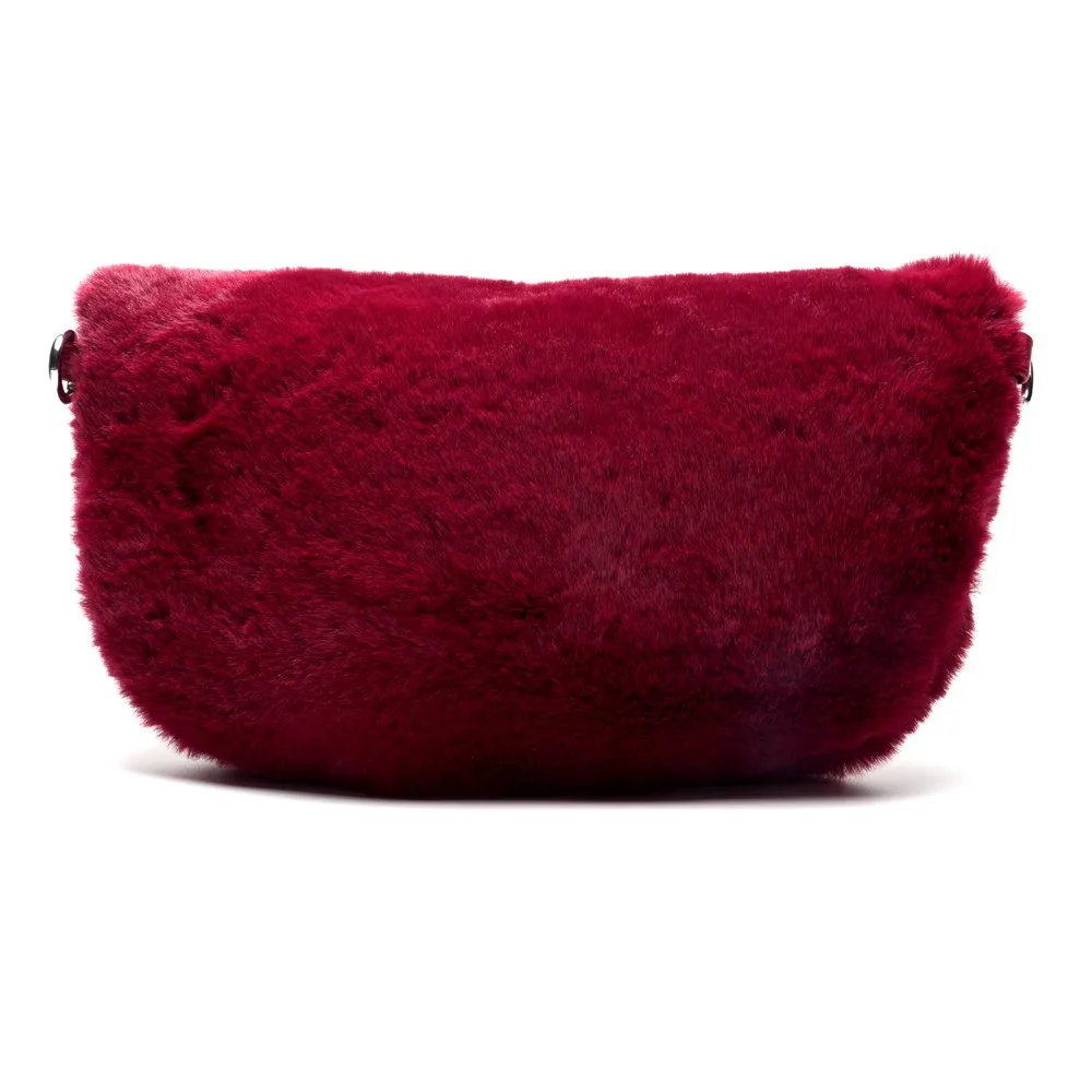 Amiek Robin tas bordeaux rood fluffy crossbody