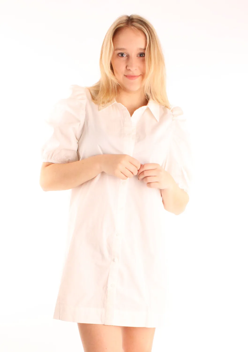 LOVEDRUNKY Blousejurk wit – rechte pasvorm