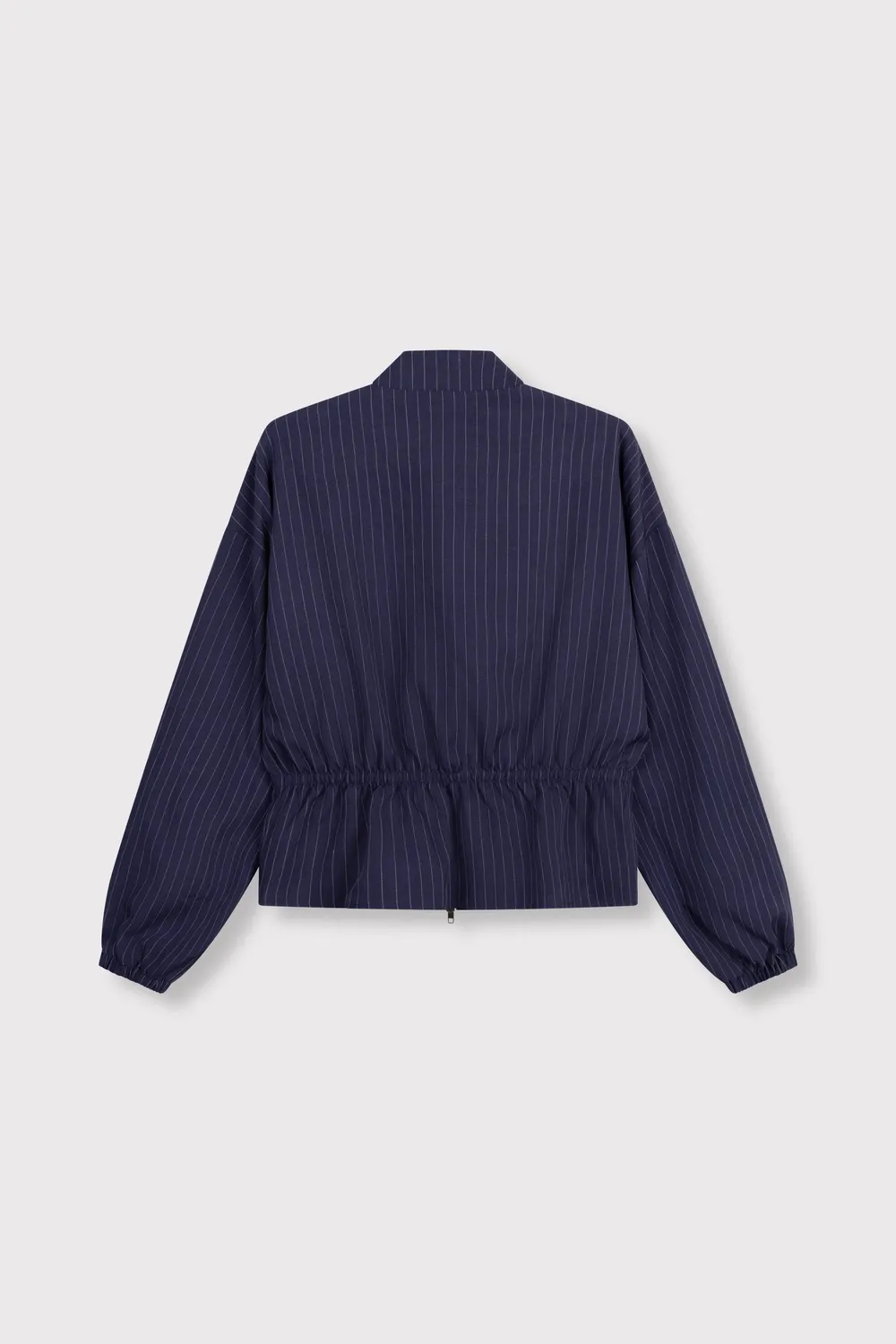 Amiek Elysia Balloon Sleeve Top navy krijtstreep
