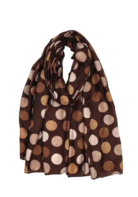 Fashion Trends stippen sjaal choco stippenprint