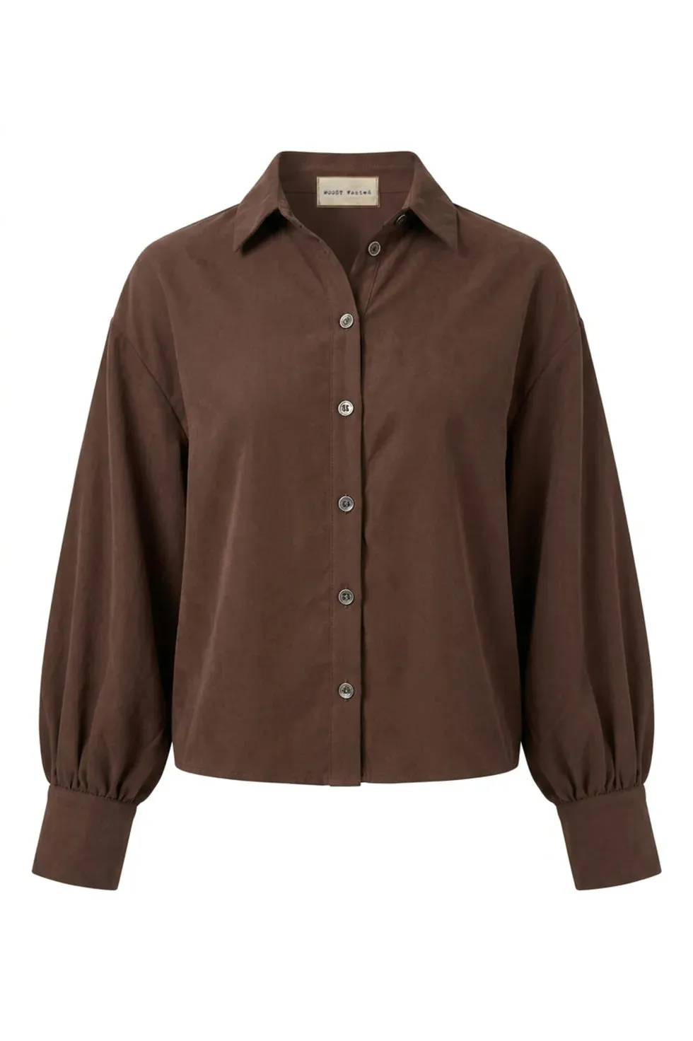 Amiek Saloon blouse ballonmouwen donkerbruin