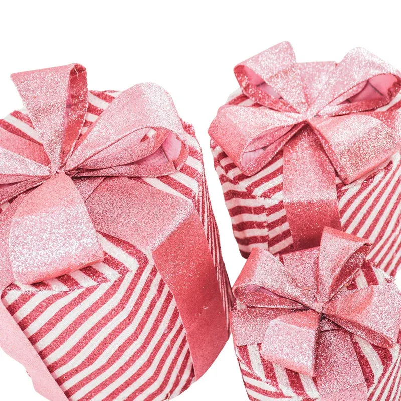 Amiek Kerst Led Lamp Rond set van 3 Roze Wit