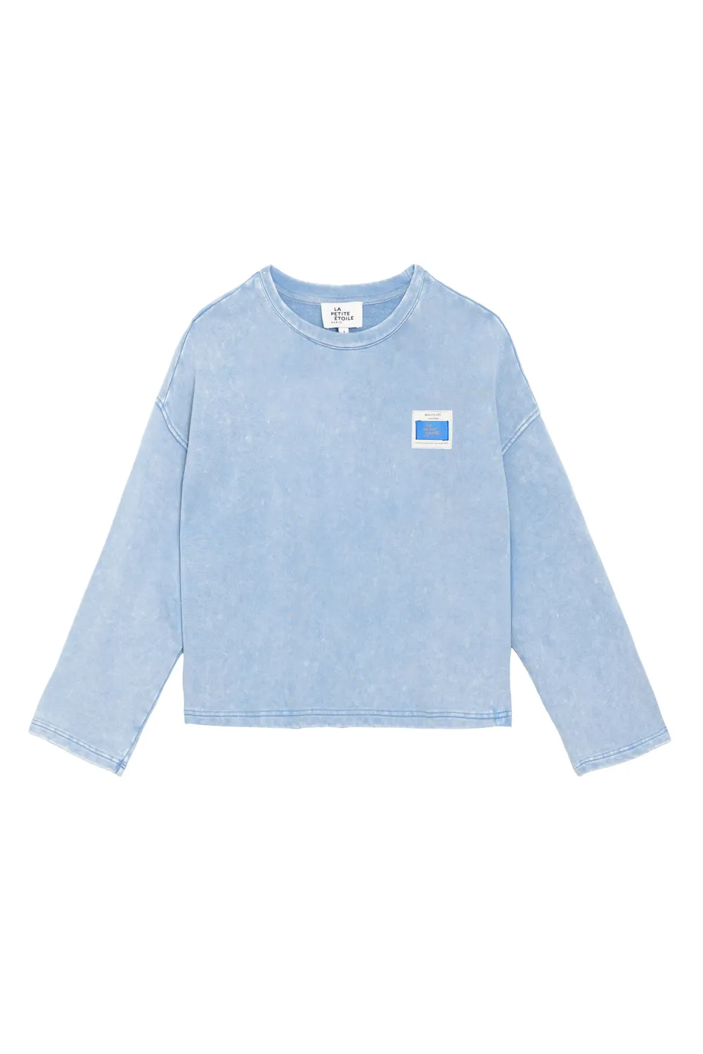 La Petite Etoile Trinkle sweatshirt boxy lichtblauw katoen