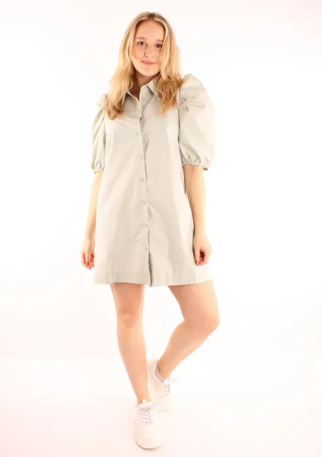 LOVEDRUNKY Blousejurk groen met pofmouwen