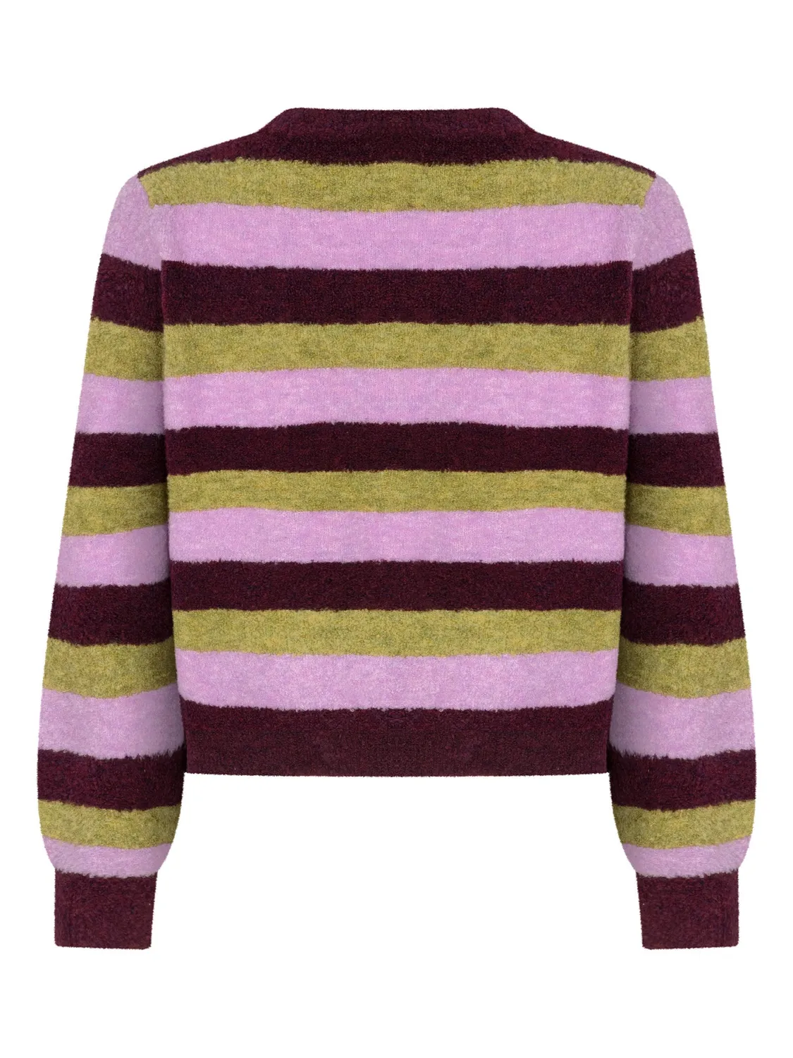 Ydence Aurora trui aubergine gestreept wolmix