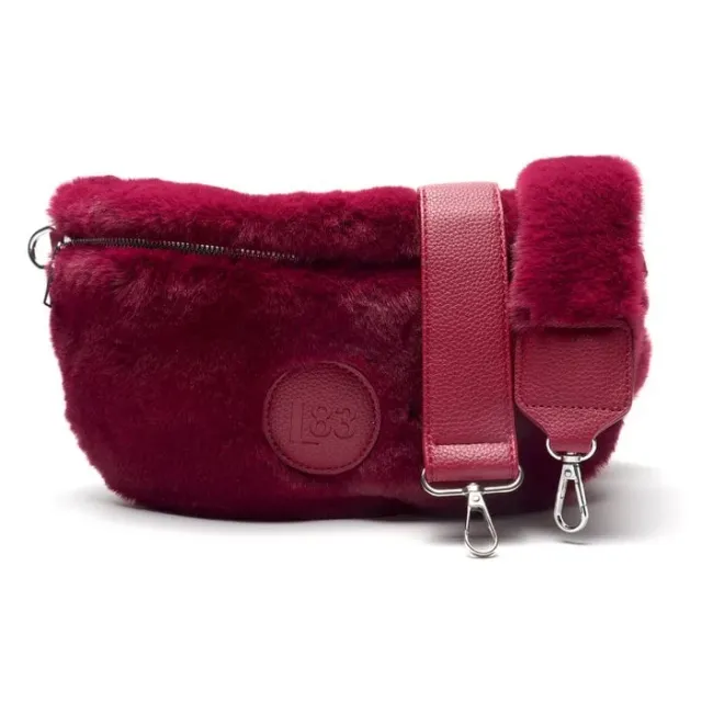 Amiek Robin tas bordeaux rood fluffy crossbody