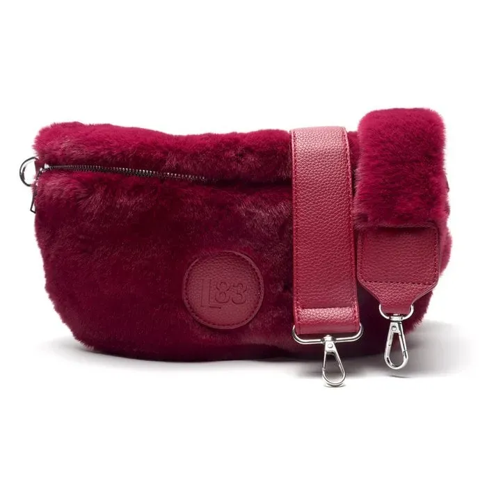 Amiek Robin tas bordeaux rood fluffy crossbody