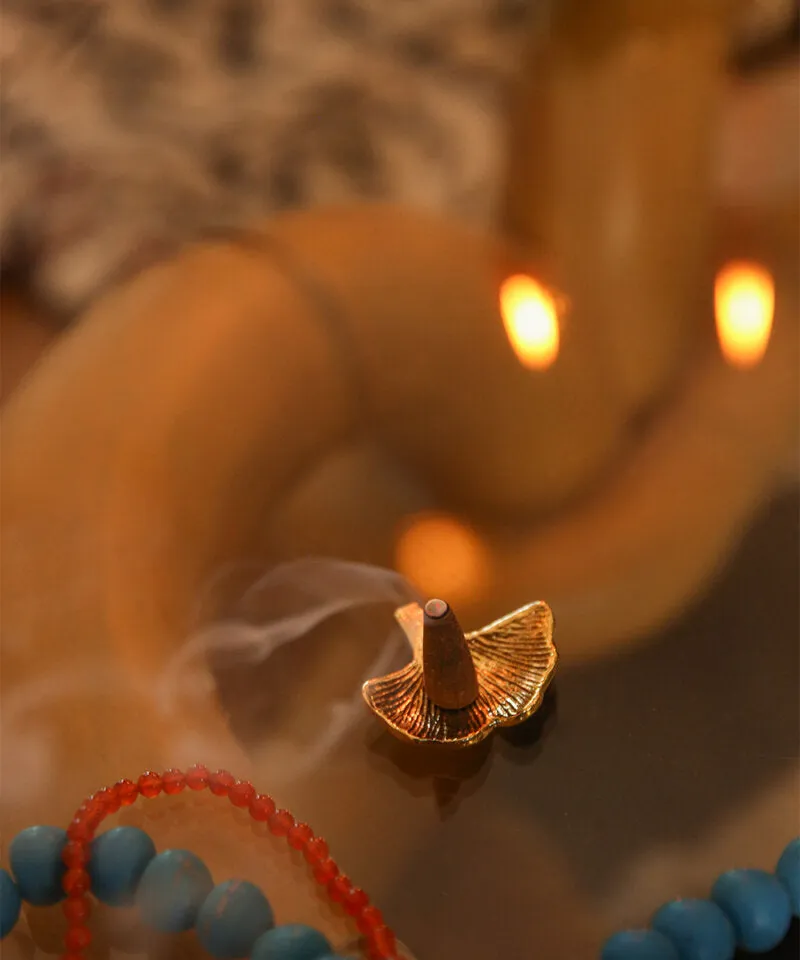 Amiek Amber wierookkegeltjes geschenkset messing