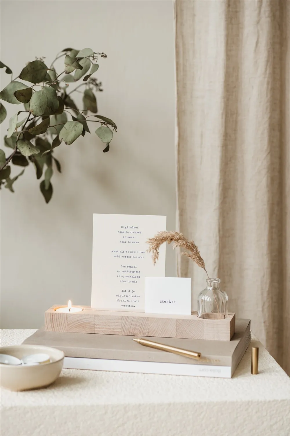 Amiek Hold it + cherish fotohouder beukenhout vaasje