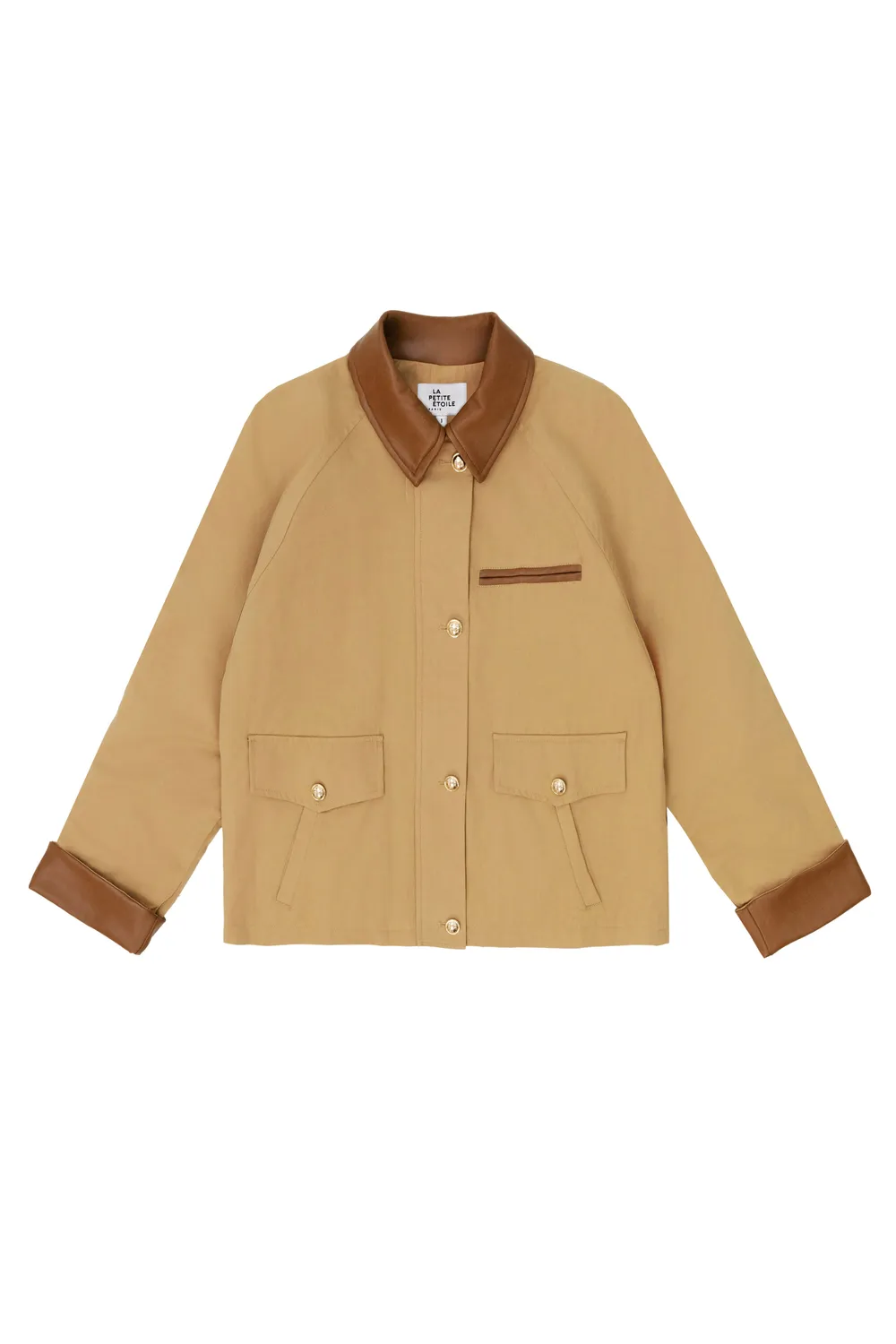 La Petite Etoile Velina parka camel kort bi-materiaal