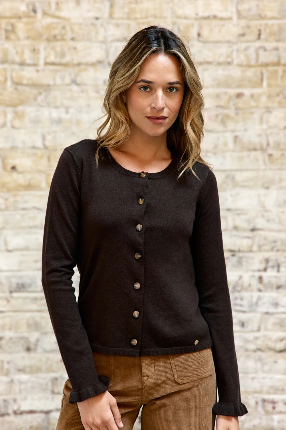 La Petite Etoile Monet vest bruin met knopen