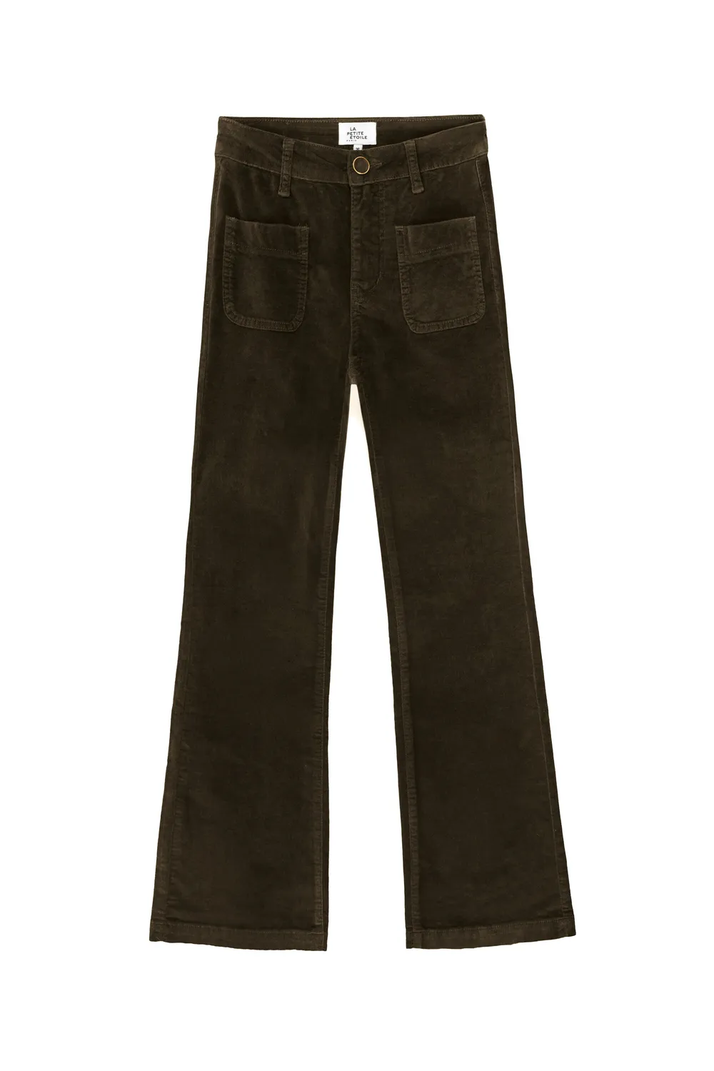 La Petite Etoile Sonny flared broek kaki 34-42 velours