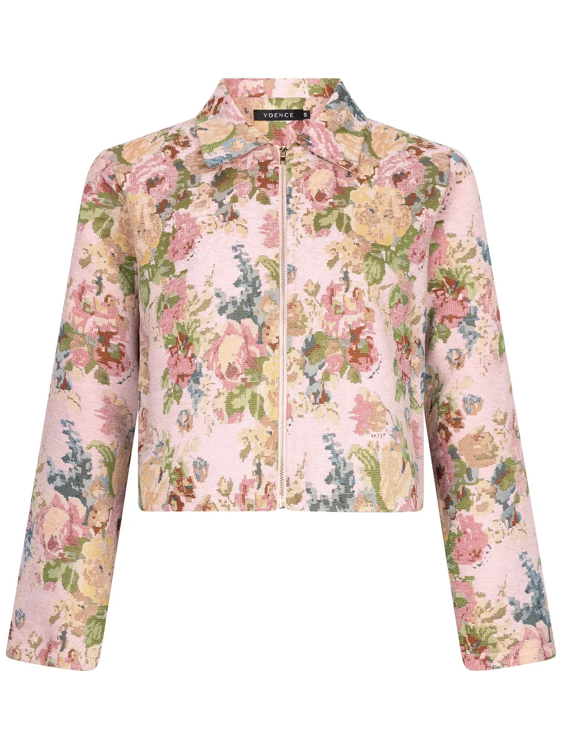 Amiek Calisto jacket roze jacquard bloemen cropped