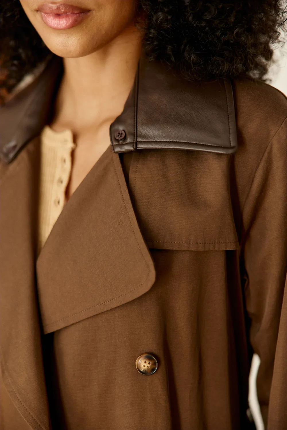 La Petite Etoile Faragi trenchcoat midi 16-marron bruin