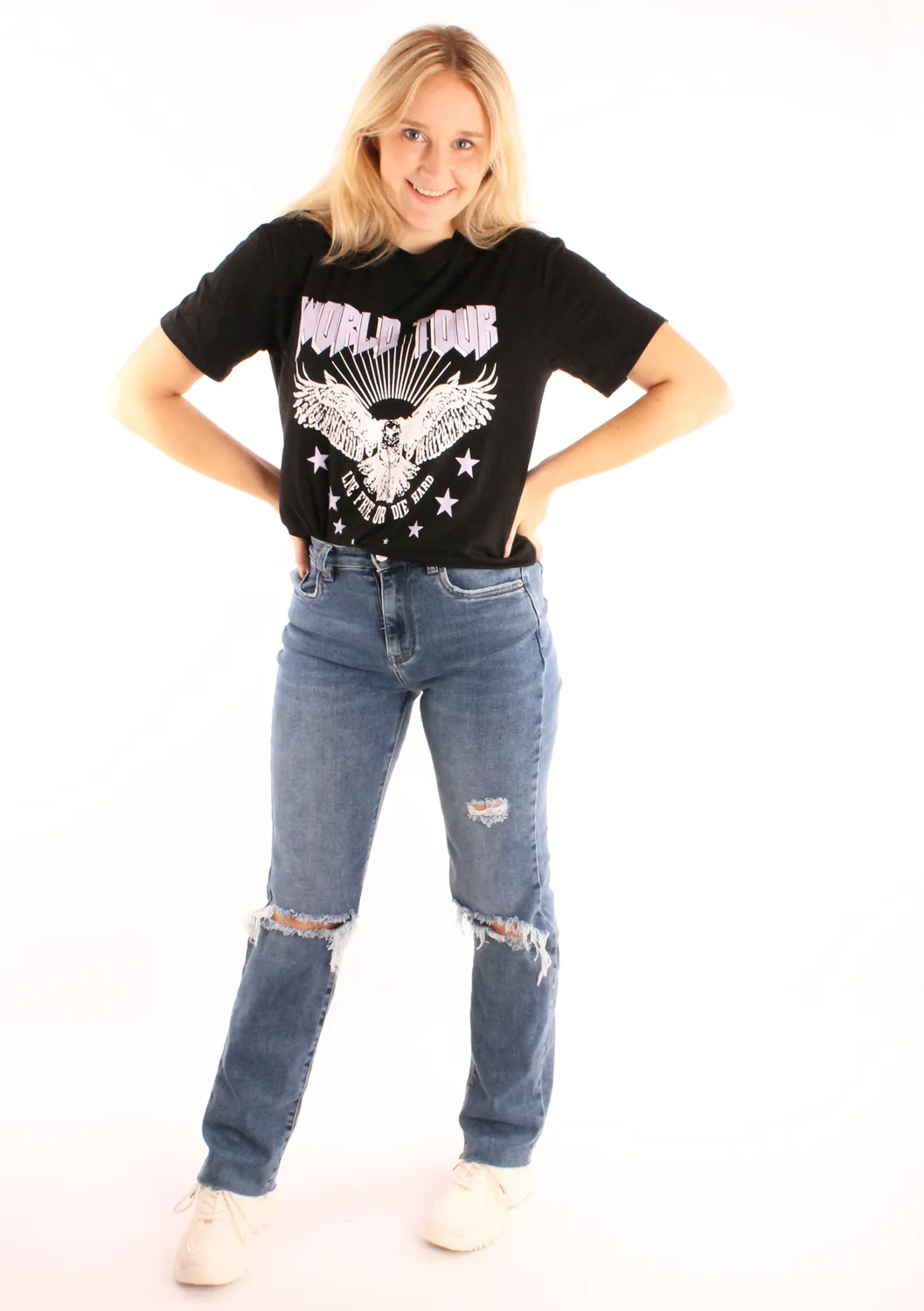 Lovedrunky World Tour t-shirt zwart print