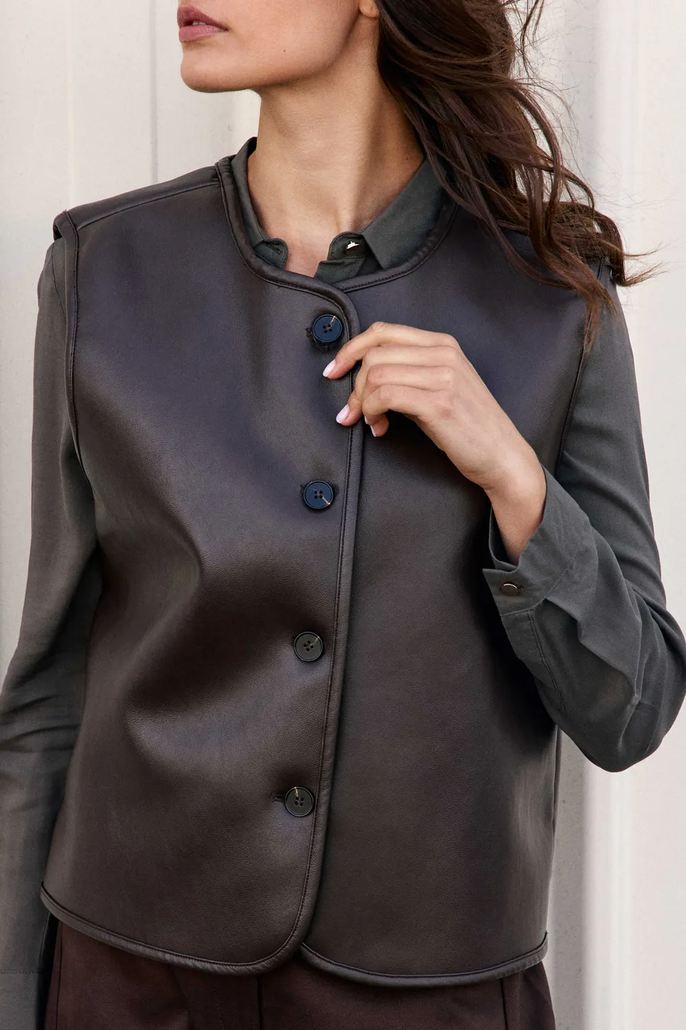 La Petite Etoile Vonia bodywarmer bruin omkeerbaar