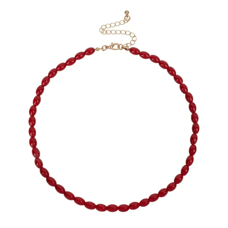 Amiek Lucy Necklace ketting rode kralen