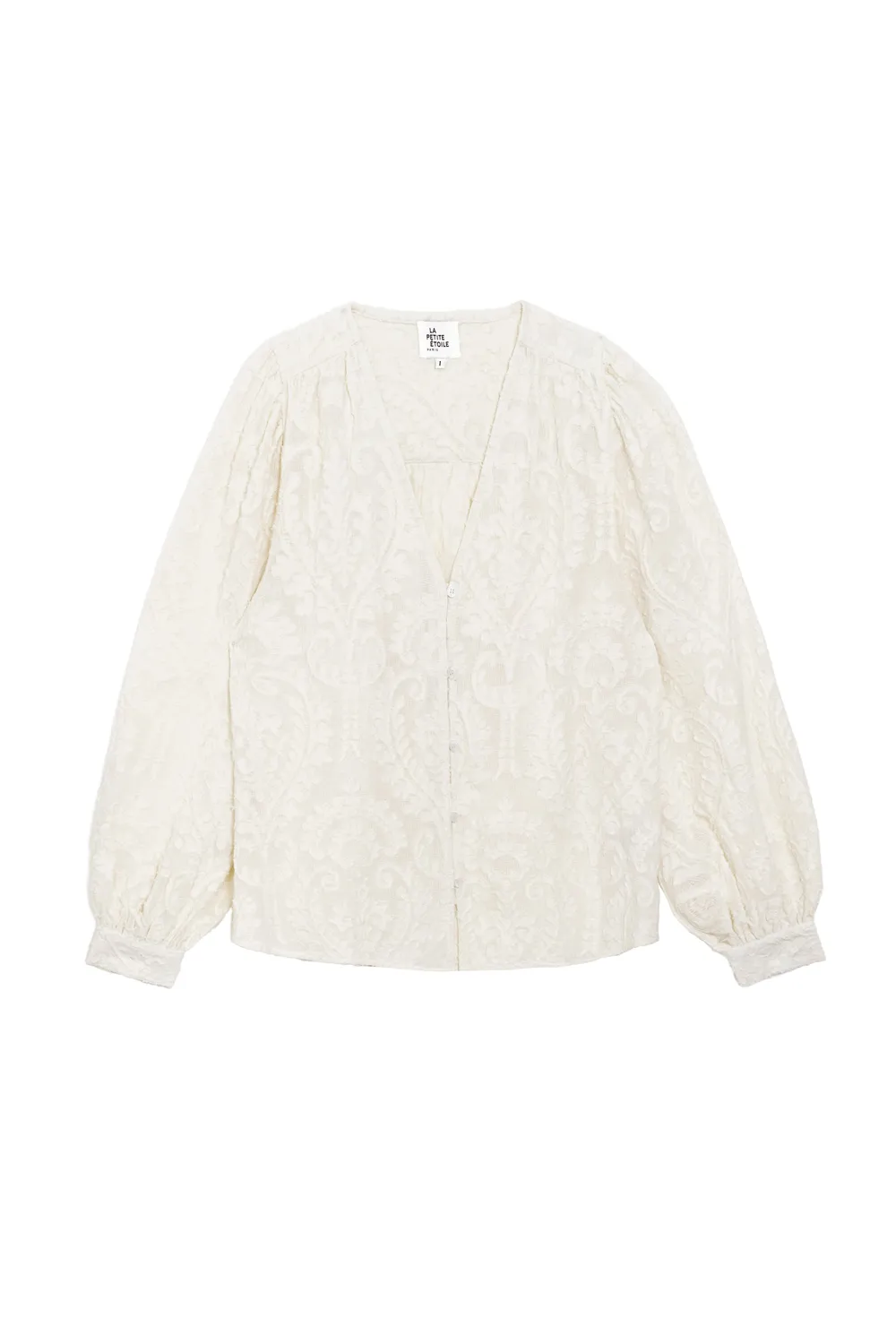 La Petite Etoile Blaike blouse ecru kant V-hals
