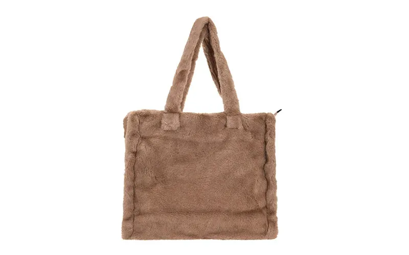 Amiek Monterosa shopper taupe faux fur 45 cm