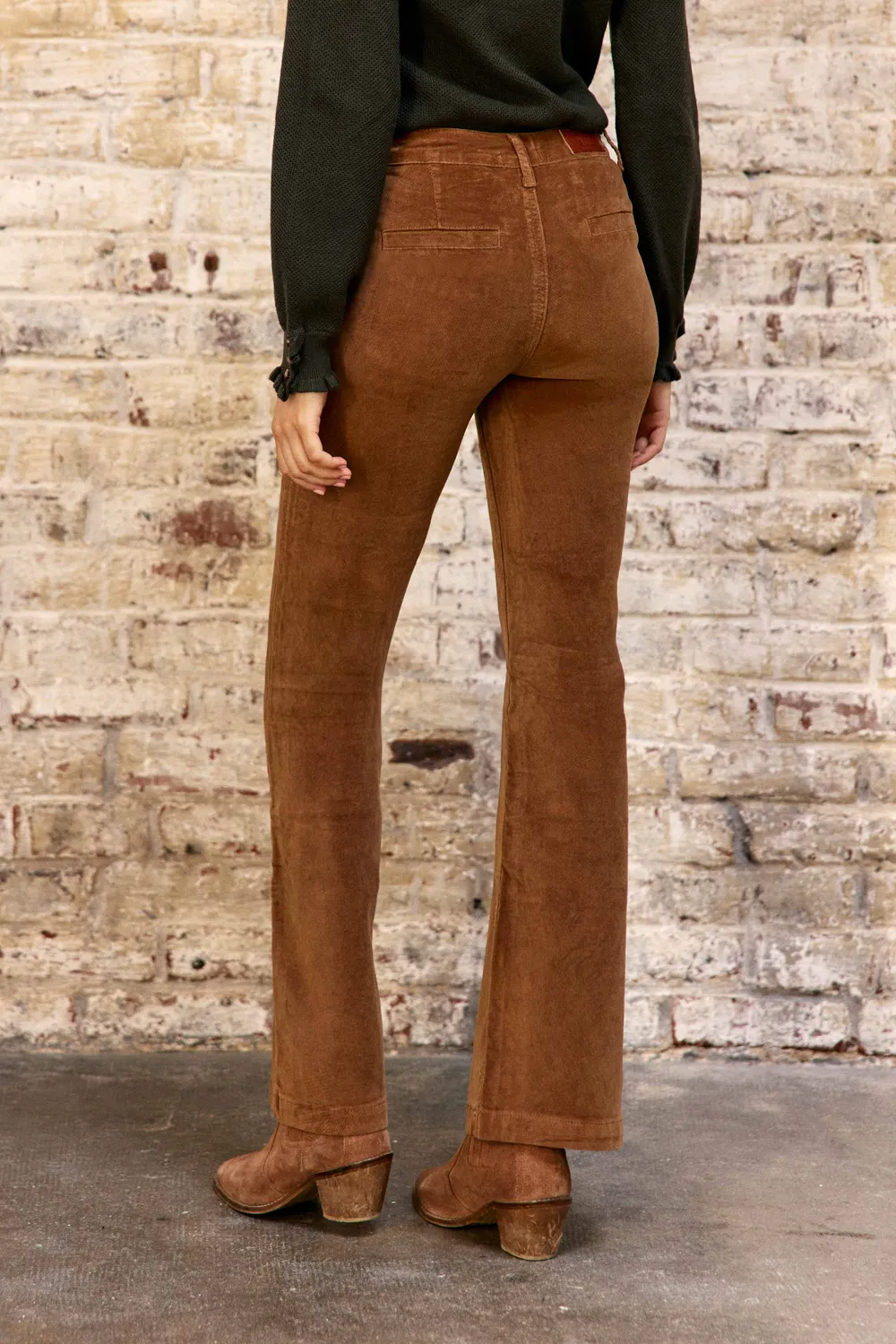 La Petite Etoile Sonny flared broek beige ribfluweel