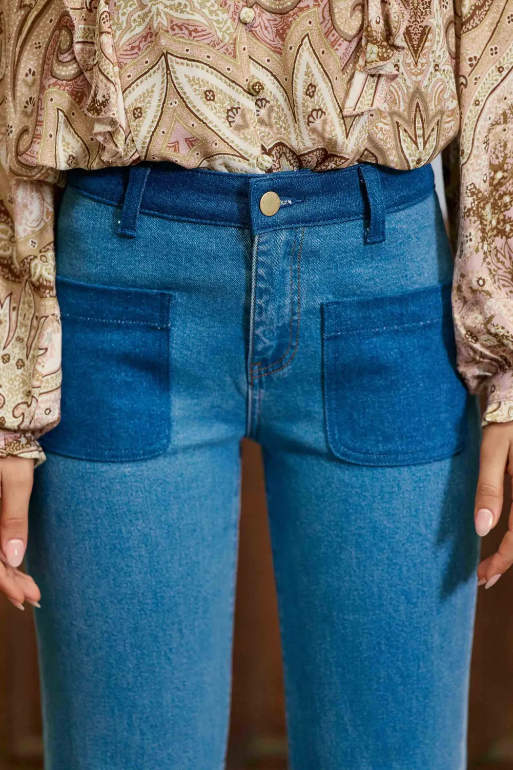 La Petite Etoile Sonnya flare jeans stone high waist