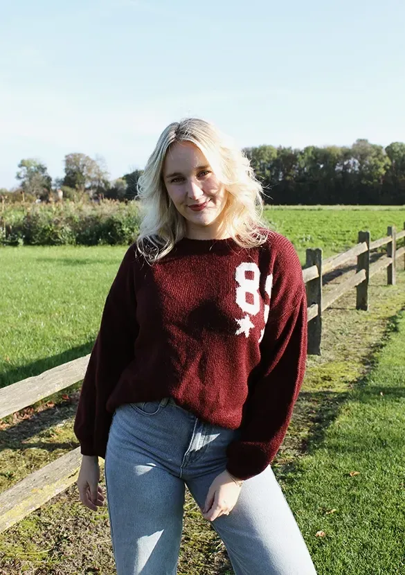 Lovedrunky Knitted 89 trui bordeaux rood gebreid