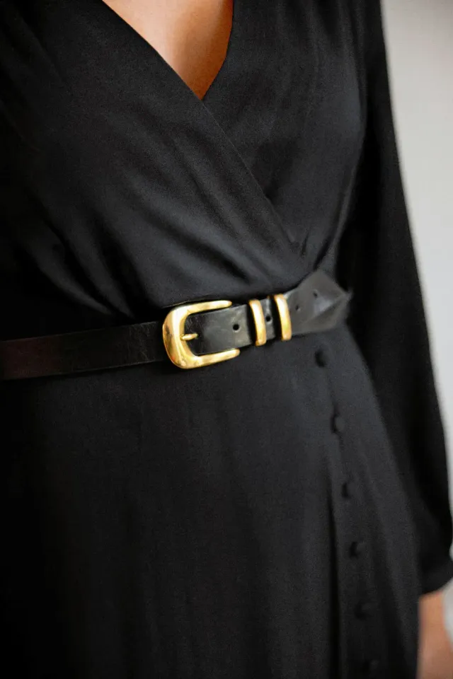 La Petite Etoile Anais leren riem 00-noir zwart