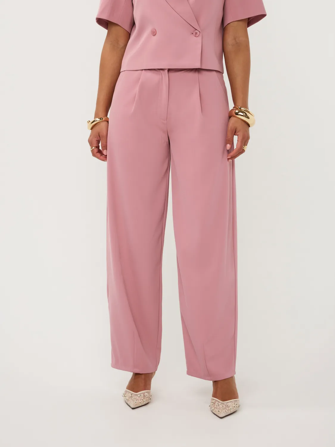 Ydence Pants Vivi pantalon roze hoge taille