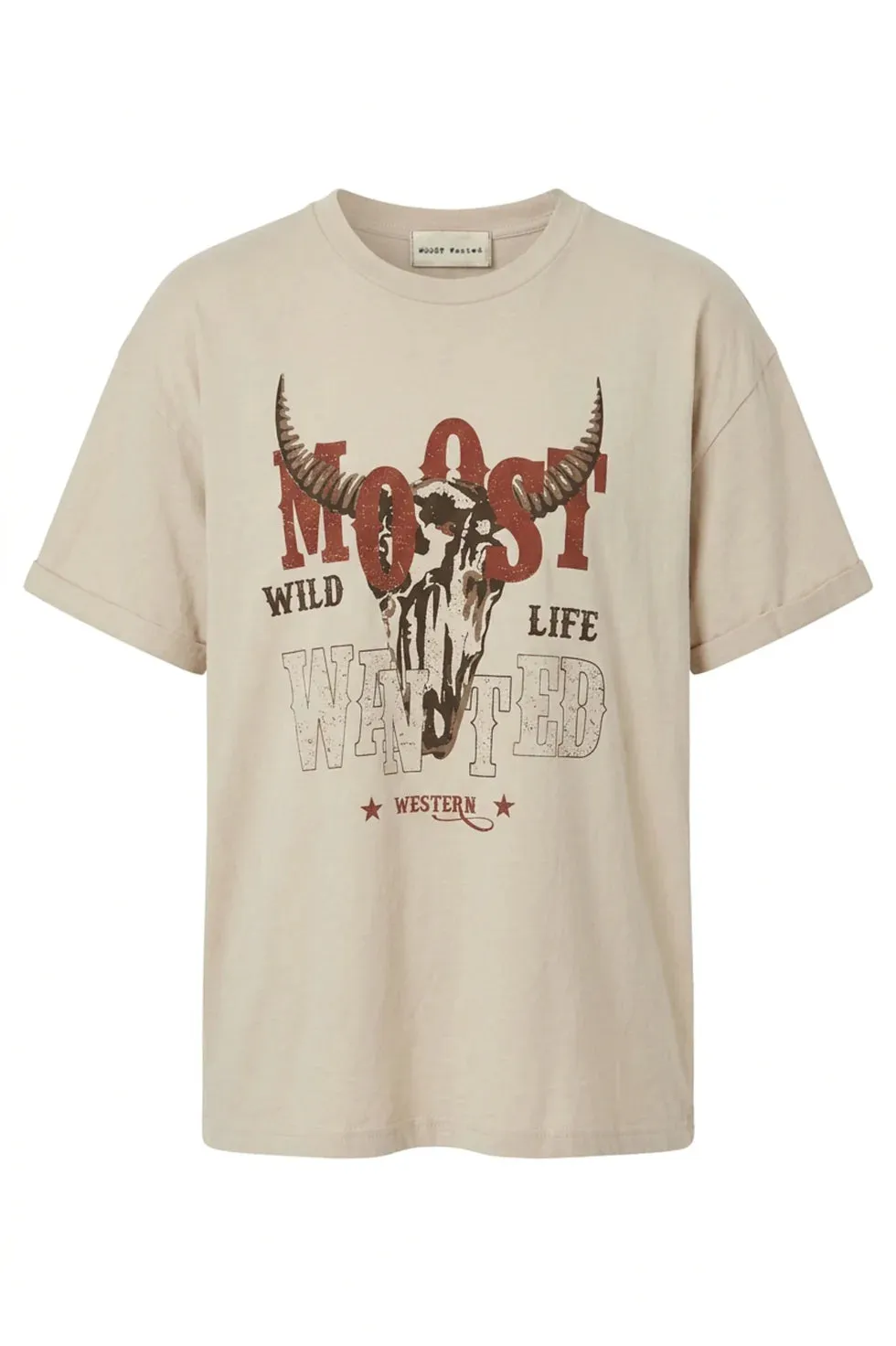 MOOST Serena Artwork T-shirt beige katoen