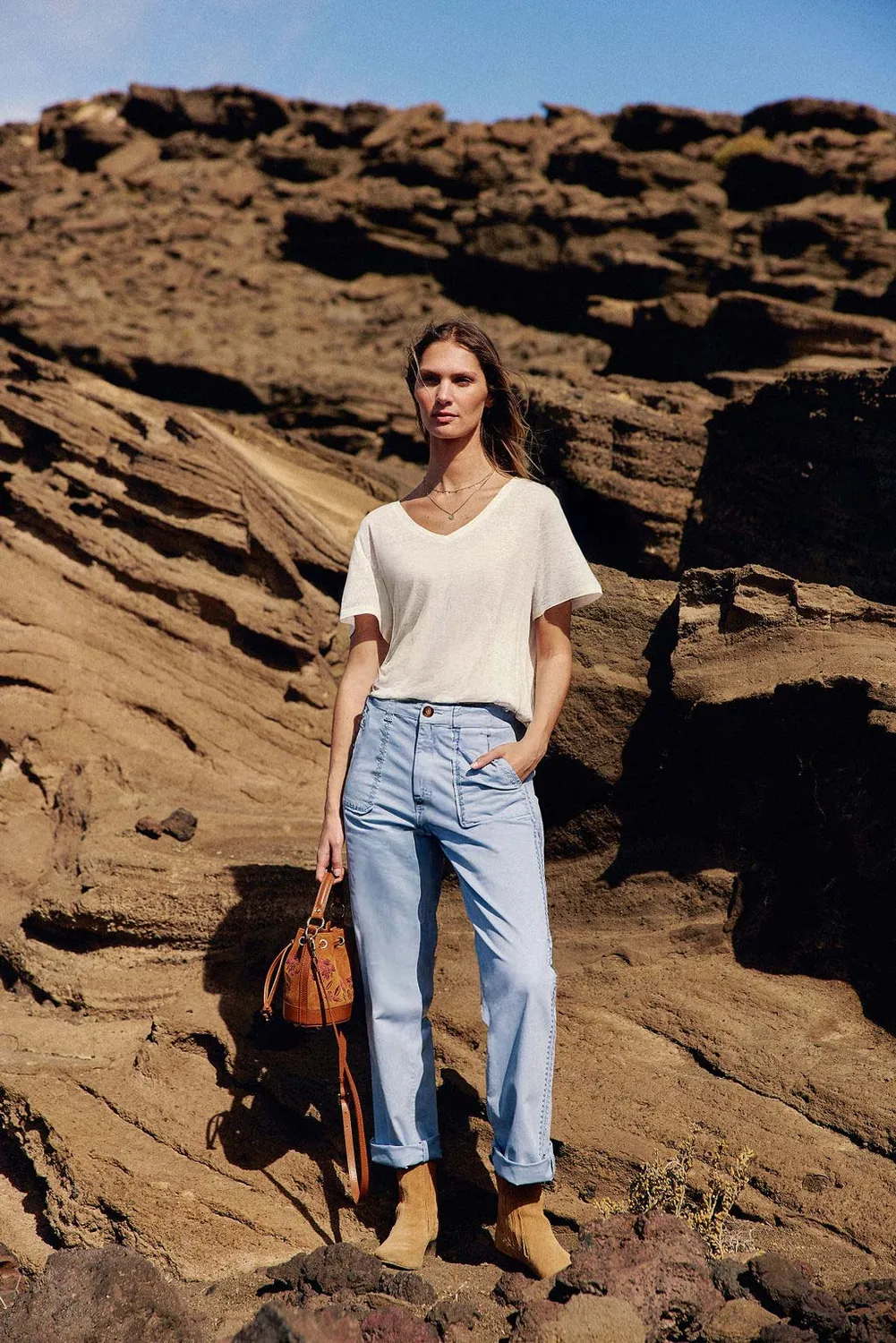 La Petite Etoile Aimmy leren tas camel emmer