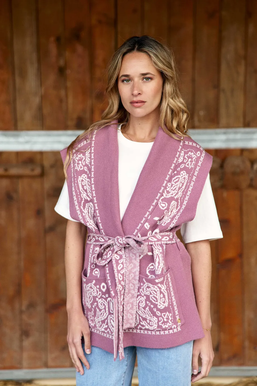 La Petite Etoile Molitor gilet parme met riem bandana