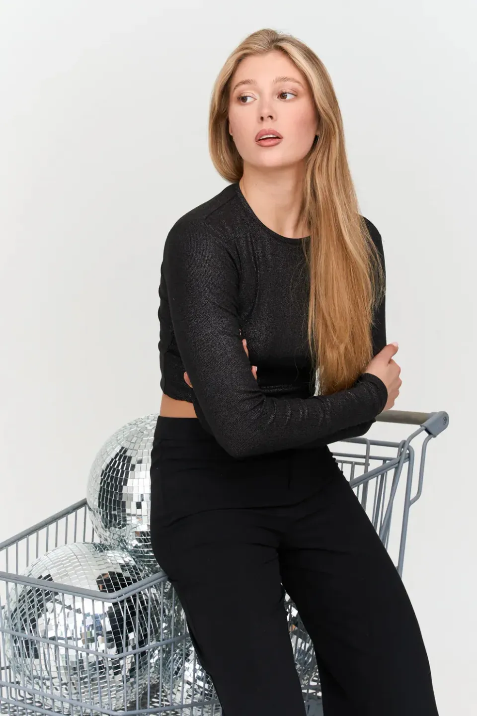 Amiek 24C Shirt Met Glitter shirt zwart glitter