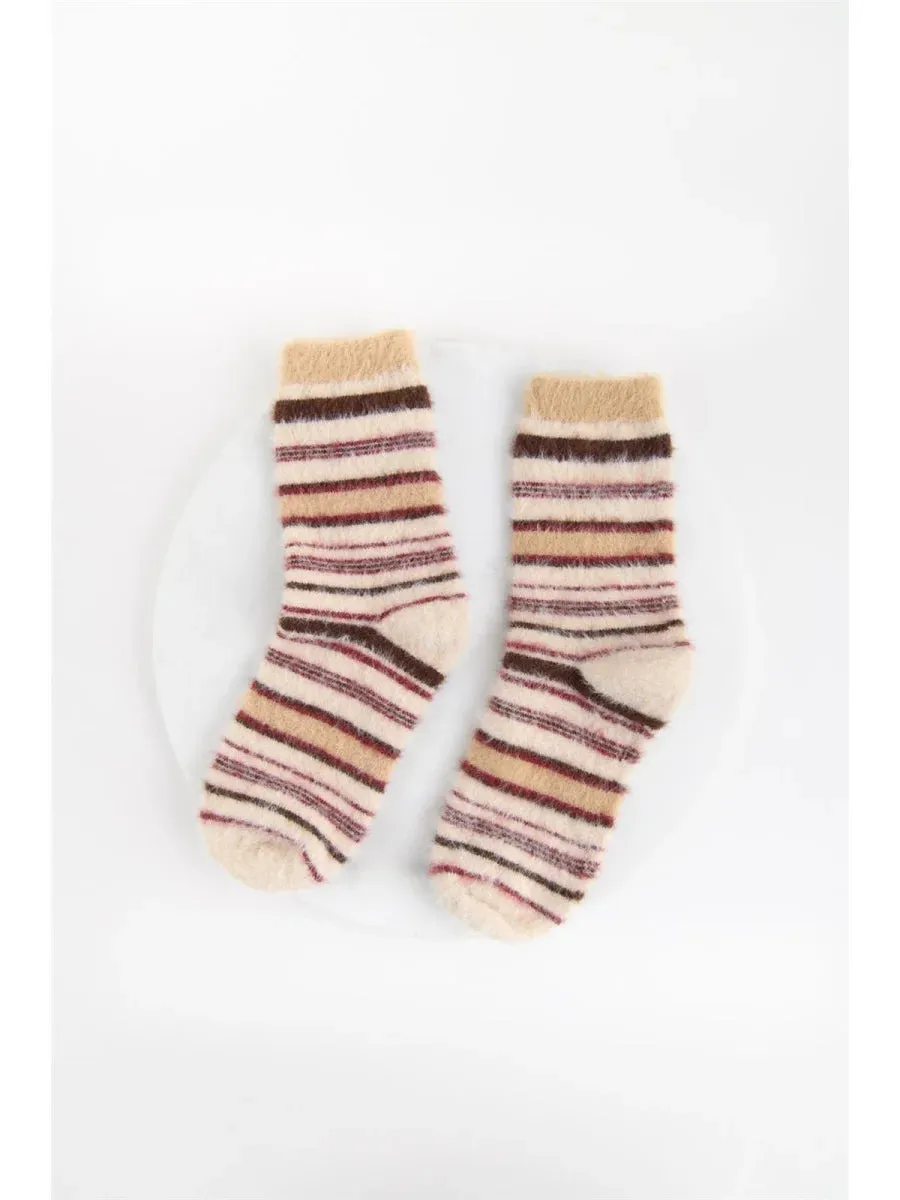 Amiek 24c Sokken Stripe fluffy multi onesize