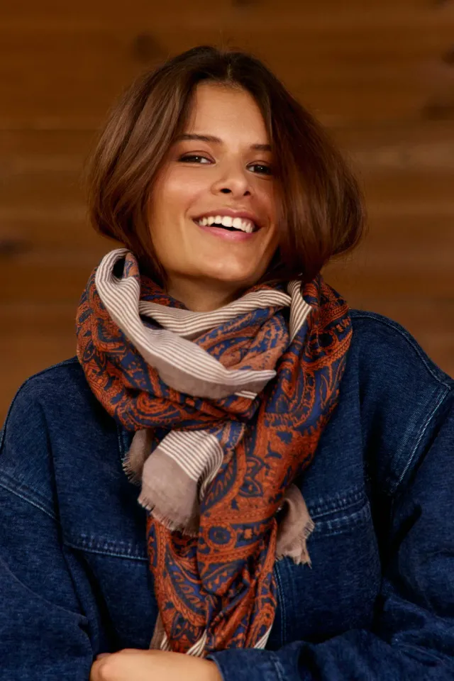 La Petite Etoile Arlen sjaal foulard blauw paisley TU