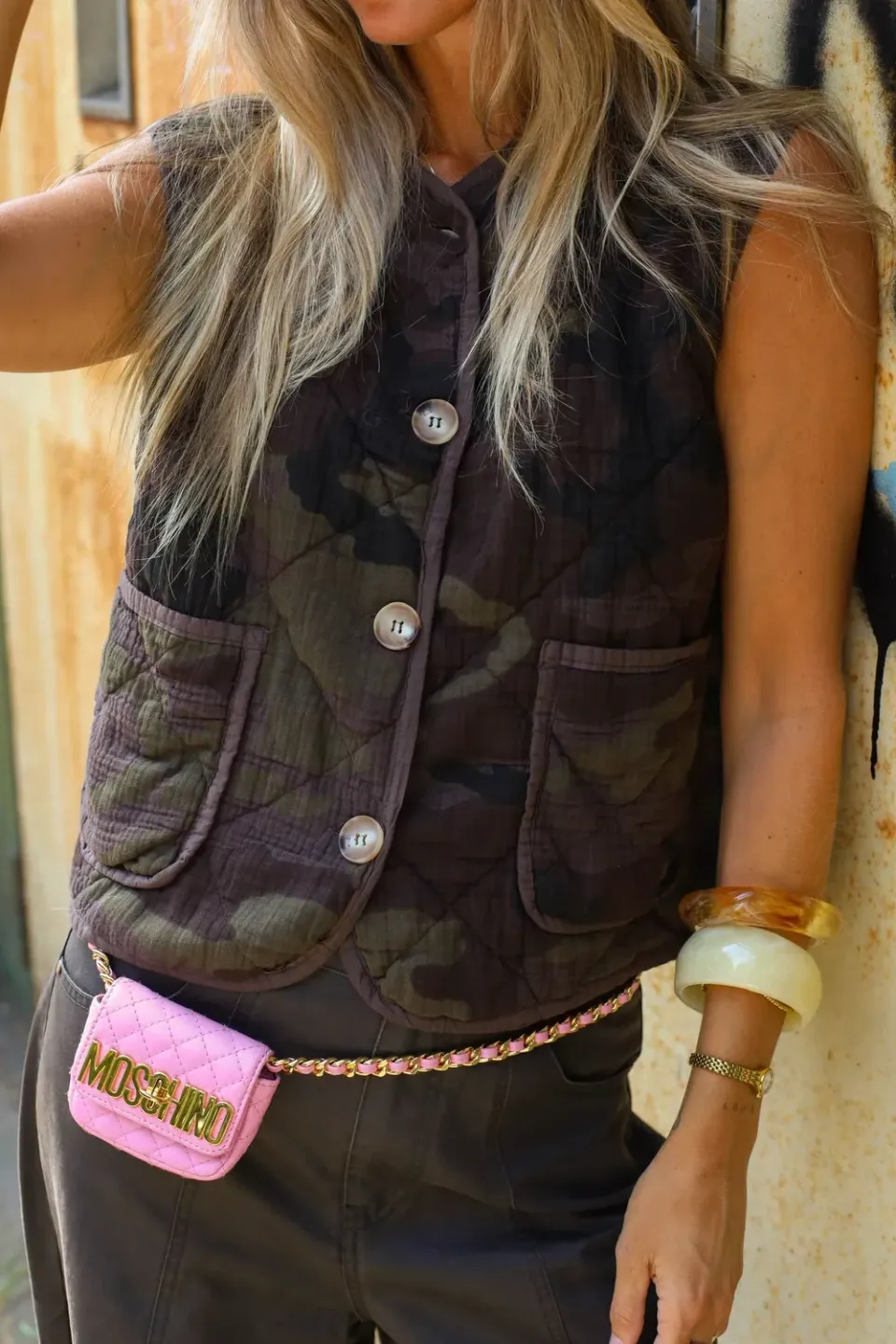 Amiek Camo gilet army print katoen onesize