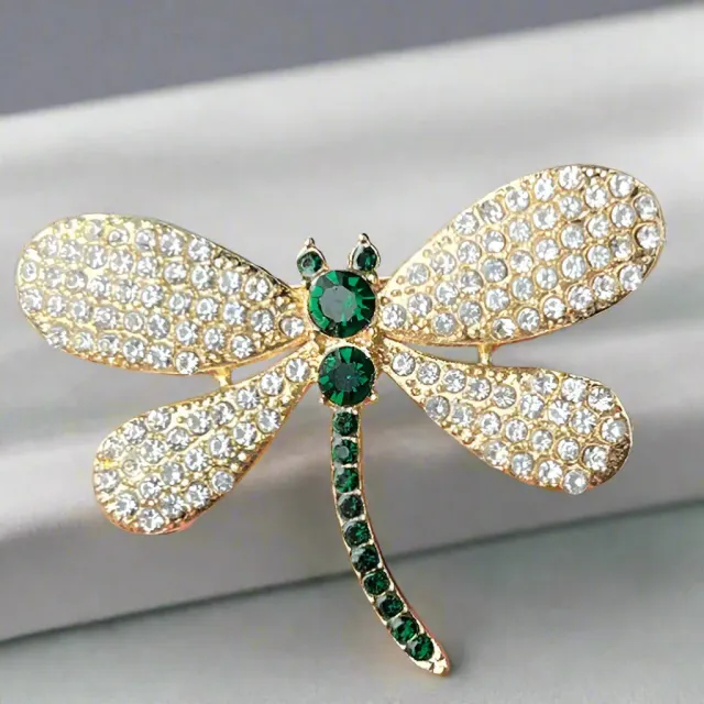Tatyana Enchanted Dragonfly broche groen libelle