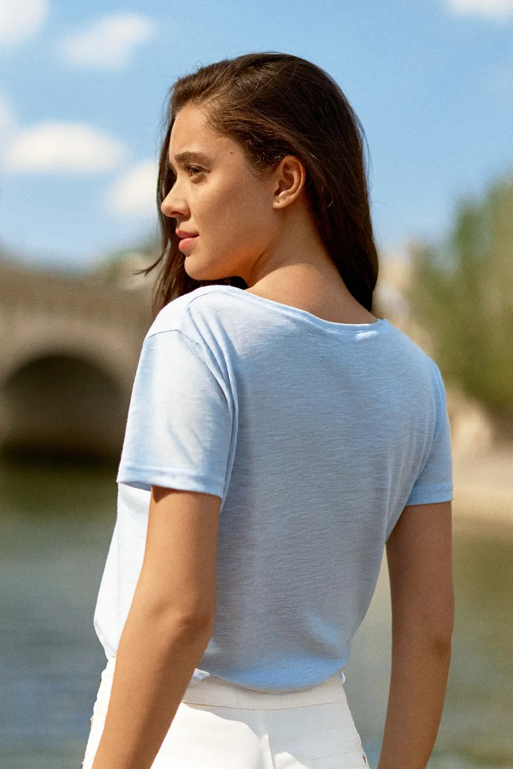 La Petite Etoile Elvie T-shirt lichtblauw katoen