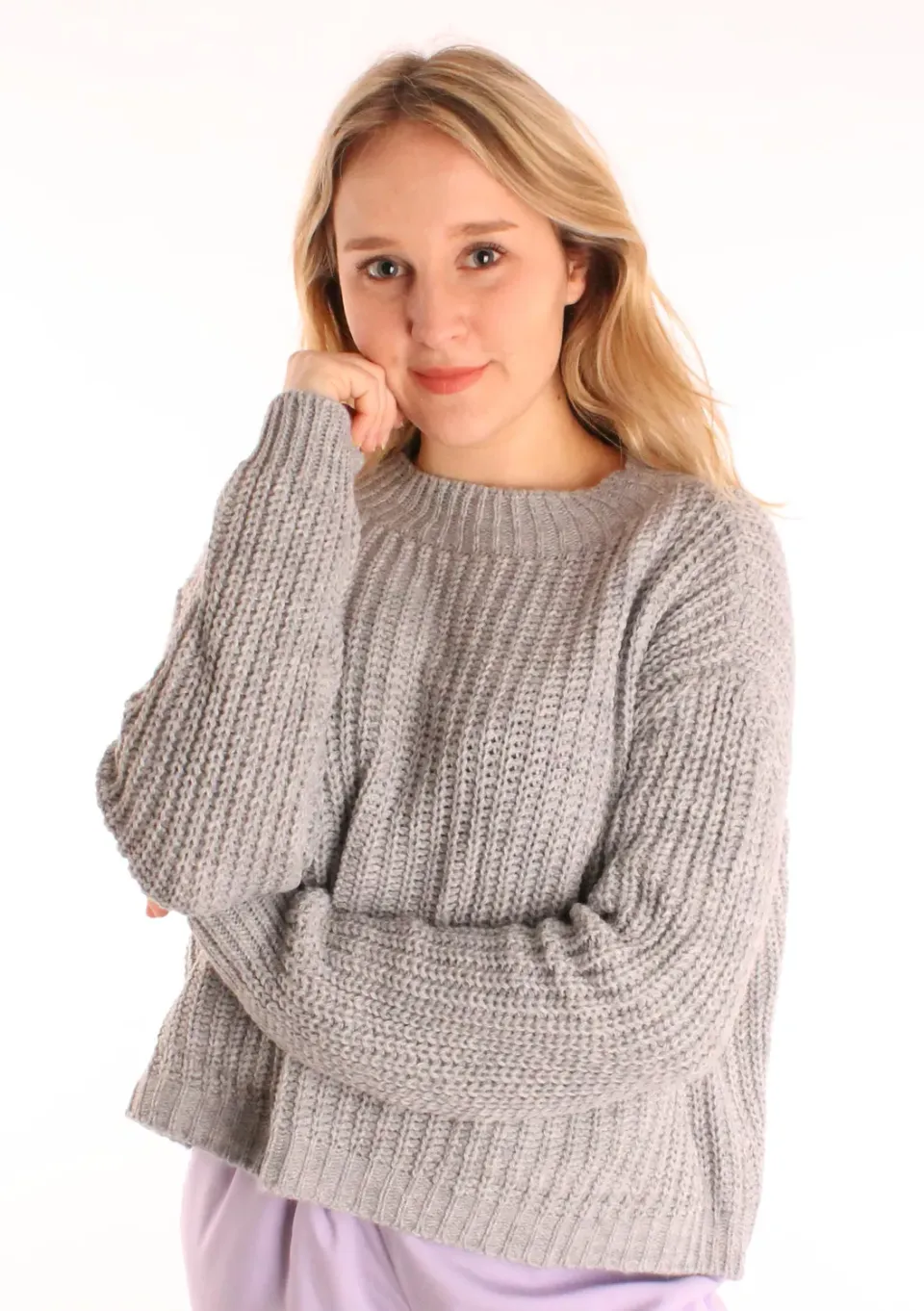 LOVEDRUNKY Pockets sweater grijs one size zakken