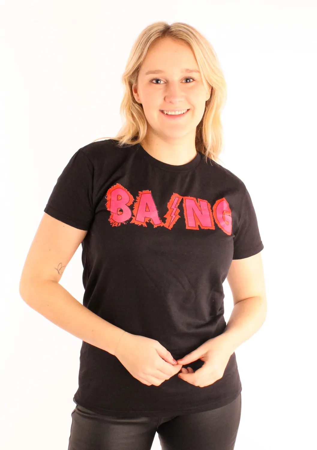 LOVEDRUNKY T-shirt Bang shirt zwart roze print