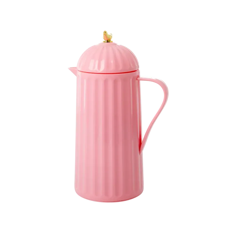 Amiek Thermoskan roze thermosfles 1 liter vogeltje