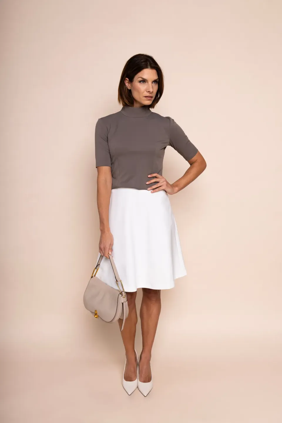 Laboutiek Flare Skirt uitlopende rok off white