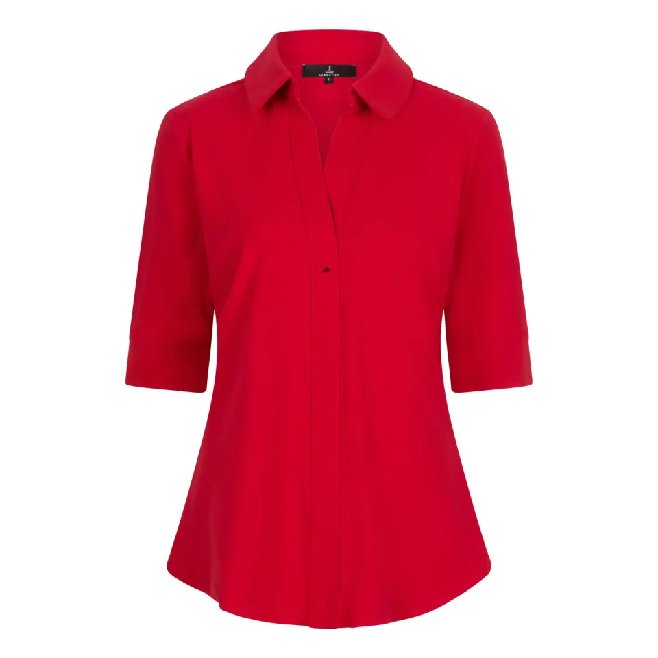 Laboutiek Travel Ivanka Short Sleeve blouse rood stretch