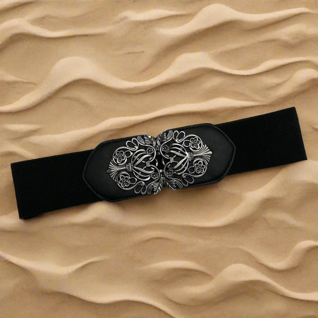 Tatyana Floral Filigree riem roze stretch