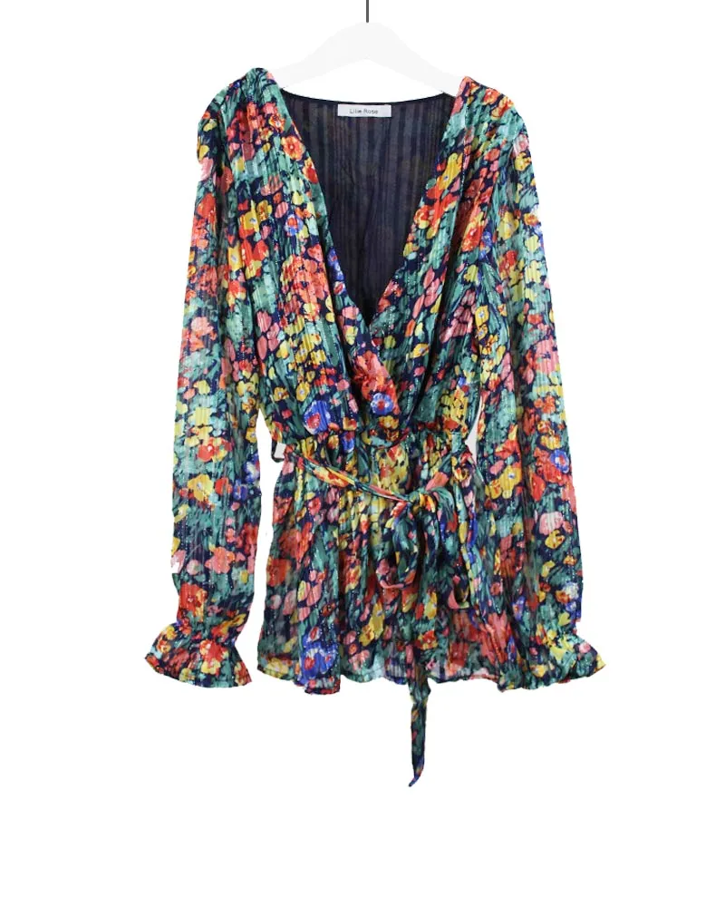 LOVEDRUNKY Floral blouse Multi met glitter